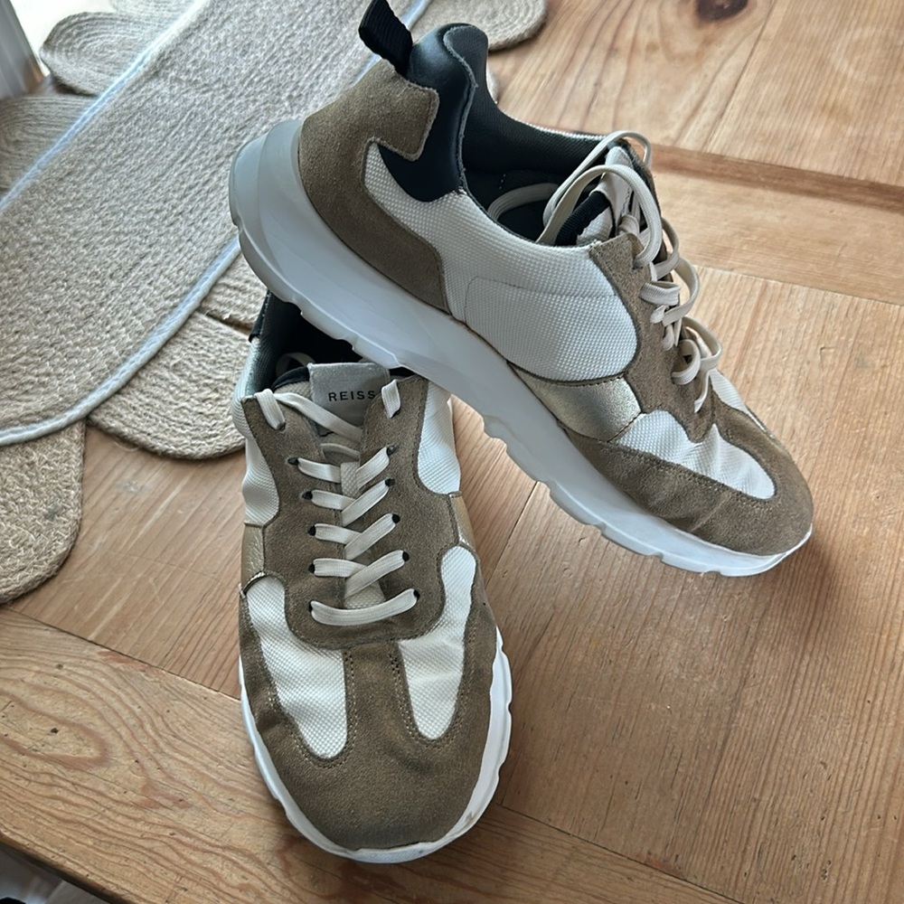 Reiss Beige and White Women's Sneakers